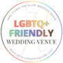 LGBTQ+ Friendly Wedding Venue badge from HereComesTheGuide.com