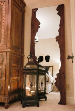 Full Length Mirror and decorative lantern inside Garth Brooks bedroom