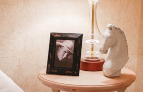 Framed Photo of Garth Brooks on Nightstand