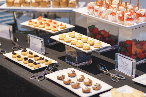 Dessert station with several different single-serve options
