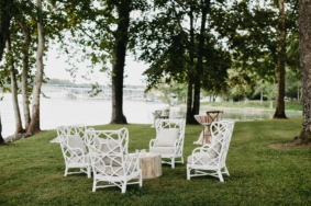 Cocktail Hour Lounge Area on the Lakeside Lawn