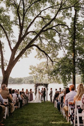 Wedding Ceremony on Lakeside Lawn