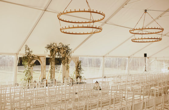 tented ceremony set up