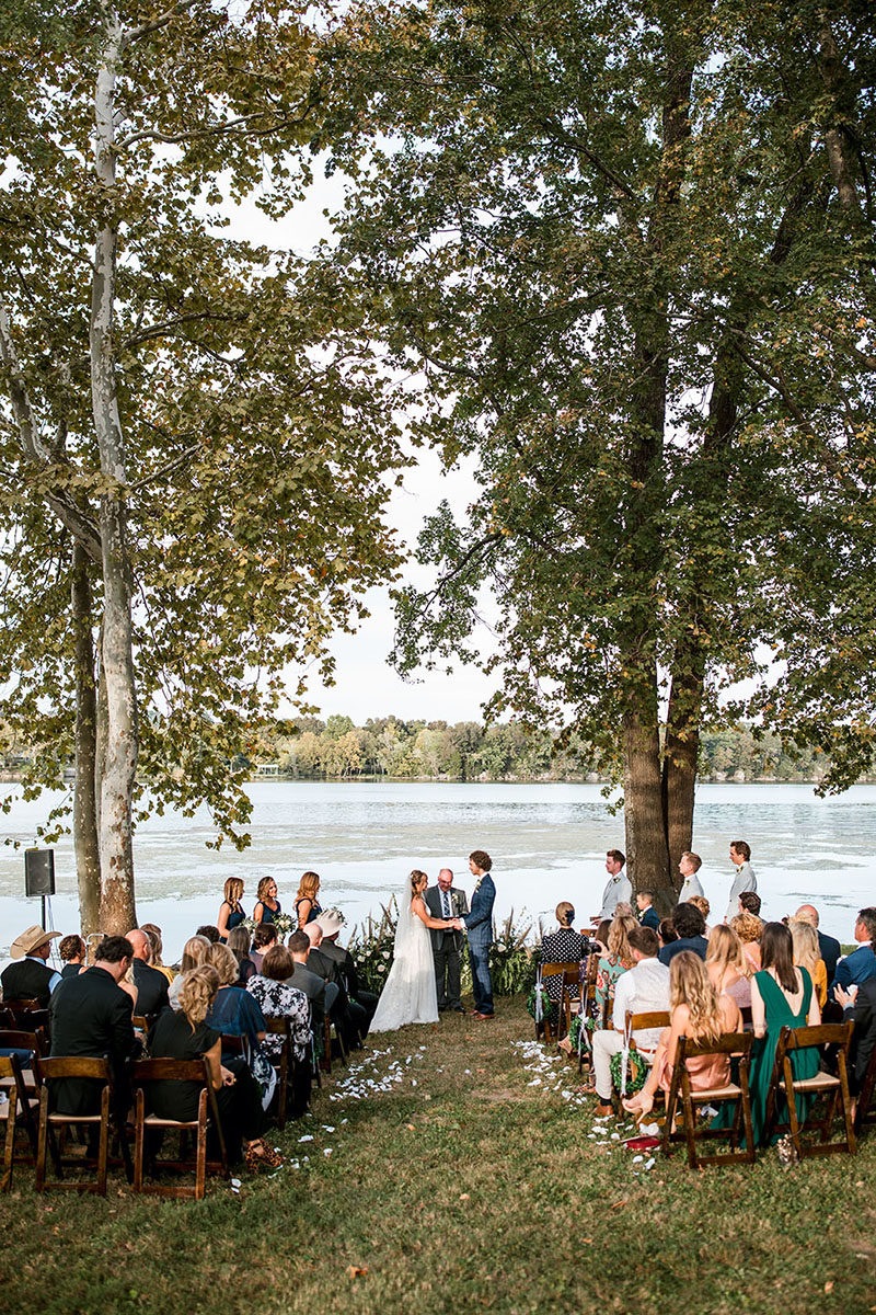 Wedding ceremony on Lakeside Lawn