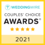 Wedding Wire's 2021 Couple's Choice Awards badge